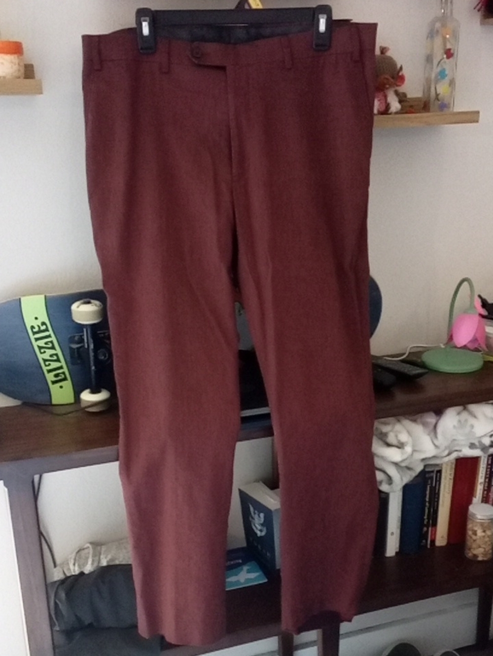Calvin Klein Men's Dress Pants in Deep Burgundy